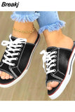 Women Sandals Summer Canvas Slippers Woman Comfortable Flat Denim Female Sandal Ladies Shoes Sandalias