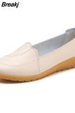 PU Leather Casual Shoes for Women Summer Flat Cut Outs Breathable Loafers Ladies Ballet Moccasins Female Chaussures