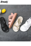 summer flat sandals female gladiator open-toed soft jelly sandals women's sponge cake non-slip beach