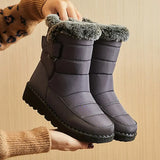 Fur Waterproof Snow Boots for Women Thicken Plush Ankle Booties Woman Winter 2023 Non Slip Warm Padded Boots Plus Size