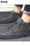 Boots Men Spring High Casual Shoes for Men Trend Zipper Walk Flats Winter Shoes Vulcanized Ankle Boots New