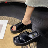 Gold High heeled slippers Women summer New Brand Designer Peep Toe Sandals Women Soft comfortable platform slipper