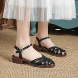 Gladiator Sandals Women Buckle Strap Rome Summer Casual Lady Flat