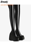 Dropship Brand New Gothic Style Sexy Elegant Chunky Platform Women Ankle Boots Big Size 43 Walking Comfy Woman