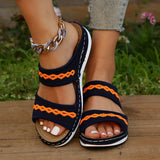 Women 2024 New Summer Shoes Women Elegant Low Heels Sandals Summer Slippers Zapatos Mujer Wedge Heeled Sandals