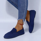 Fashion Women Shoes Woman Flats High Quality Suede Slip-On Shoes Pointed Toe Rubber Women Flat Shoes Ballet Plus