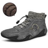 Men Boots Suede Leather Western Ankle Boots Men Warm Fur Winter Snow Boots Casual Shoes Sneakers Cowboy Botas
