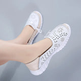 Women Flats Shoes Genuine Leather Summer Shoes Woman Slip-on Ballerina Flats Mother Boat Shoes moccasins ballet