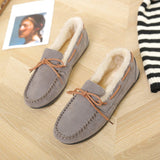 Autumn And Winter New Doudou Shoes, Plush, Warm, Bow, Korean Version, Casual, Flat-Bottomed, Lazy Cotton