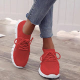 Sneaker Round Head Mesh Women Flat Shoes Breathable Trainer Walking Platform Buttom Casual Sneaker Lace Up Tenis
