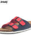 2023 New Summer Beach Cork Slippers Casual Double Buckle Non-slip Clogs Slides Women Slip on Flip Flop
