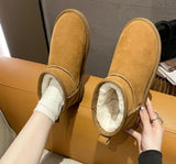 Boots Women's Short Tube Thickened Cotton Shoes Non-slip Winter New Shoes Student Women's Shoes 2023 Black