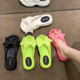 Bowknot Platform Flip Flop for Women 2023 Summer Beach Non Slip Wedge Slippers Woman Thick Sole Clip Toe Slides