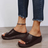 Ladies Leather Sole Slippers Women Sexy High Heel Mules Clogs Black Peep Toe Platform Mules Emal Slip on Sandals