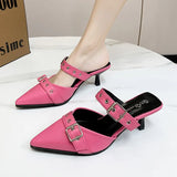 Breakj Half-Slipper Women's Shoes Wear The New Spring / Summer 2023 Pointed French Thin Heel Lazy Muller