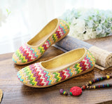 Breakj Shoes Soft Platform Beach Shoes Woven Cloth Shoes Summer Sandals Ethnic Style Breathable Women's Singles