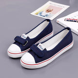 Summer New Shallow Mouth Low Help Canvas Shoes Flat Korean Version of Small White Shoes Female Multi-color