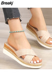 Women Summer Slippers Casual Ladies Sandals Platform Non-slip Female Shoes Soft Wedge Outdoor Women Slippers Dropshipping
