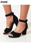Women Pumps Sandals Summer Open Toe High Heels Low Block Heel Shoes Gladiator Ankle Strap High Gladiator Sandals