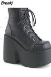 Design Cool Block Great Quality Gothic Style Woman Boots Fashion Chunky Platform Cosy Woman Shoes Ankle Boots Big Size