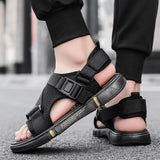 Soft Men Comfortable Non-Slip Men Shoes High Quality Woven Beach Sandals Mens Gladiator Sandals Summer Casual Flat