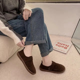 Woman Shoes Female Footwear Casual Sneaker Shallow Mouth Round Toe New Dress Moccasin Basic Lace-Up Flock Leisure Rubber
