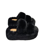 Breakj Thick-Bottomed Fur Slippers Wearing Autumn New Fashion Slope And Loose Cake Bottom-Size Cotton