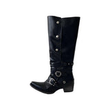 Hot Girl Thick Heel Knight Boots Black Punk Style Niche Personality Boots Waste Earth Style Boots Female