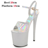 Dance Shoes Women Sexy Show Sandals 15 17 20CM High Heels Bright Color Platform Sandals Girls Shoe for Party Club