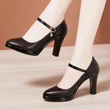 Model Catwalk High Heels Women's Waterproof Table Tip Large Size 40-43 Fine Heels Professional Single Shoes Work