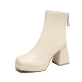 Women's Boots Fashion Chelsea Boots Back Zipper Autumn High-heeled Women Shoes Hot Selling Designer Big Size 43 Ankle