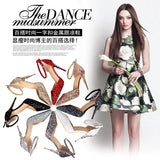 Breakj Fashion Sexy Hollow Out Nightclub Show Thin Metal And High Heel Shining Sequins