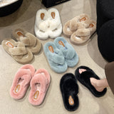 Size Woolen Slippers For Women In Autumn And Winter 2023 New Home Wear Plush And Thick Soles Cross Wool