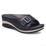 Size Slippers Female 2023 Summer One-word with Fish Mouth Sandals and Slippers Slope Heel Platform Slope Heel Casual
