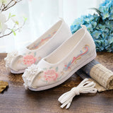 Breakj Shoes Ancient Style Chinese Wedding Shoes Red Pearl Xiushoes Ancient Costume Bride Shoes Embroidered