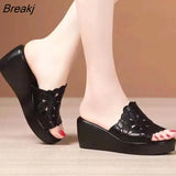 for Women 2023 Summer Slope Heel Sandals Thick Bottom High Heel Waterproof Platform Fashion Slope Heel Sandals