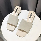 Women's Shoes Slippers Outdoor Summer New Fashion Knitted Stretch Open Toe Thick Sandals
