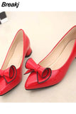 Ladies Low Heel Shoes Spring Leather Pointed Toe Shoes Woman Slip on Dress Shoes Zapatos Mujer Ladies Boat Shoes