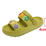 Flowers Summer Platform Sandals Women 2023 Open Toe Soft Sole Cloud Slippers Woman Non Slip Thick Sole Beach
