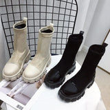 Sock Boots Women 2020 New Punk Gothic Shoes Ankle Boots Platform Shoes Women White Sock