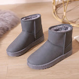 Women's Shoes Australian Boots Winter Footwear Round Toe Flat Heel Boots-Women Fashion Snow Low 2023 Ladies Ankle