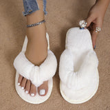 Size Padded Toe Cotton Slippers For Women 2023 Autumn And Winter New Home Hair Slippers Large Size Shoes Fluffy