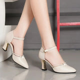 Women Cute Pointed Toe Black Buckle Strap High Heel Shoes Lady Casual Red Comfort Summer Stiletto Heels for Office & Party