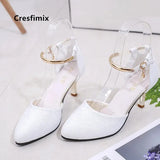 damskie women fashion spring slip on office heels lady cute sweet comfortable high heel shoes female cute shoes