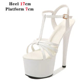 New Brand Women Sandals Summer Shoes Sexy Thick High Heels Platform Dress Party Wedding Shoes Woman Pumps Stripper