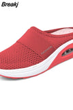Women Walking Shoes Air Cushion Slip-On Orthopedic Diabetic Ladies Platform Mules Mesh Lightweight Slipper Wedge Female