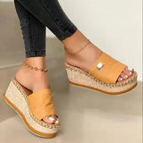 Wedges Slippers Platform High Heels Women Slipper Ladies Outside Shoes Basic Wedge Slipper Flip Flop