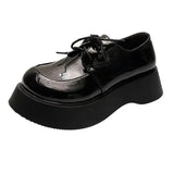 Woman Flats Clogs Platform Casual Female Sneakers Oxfords Modis All-Match British Style Dress Creepers New Leather Cross