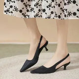 High-Heeled Women's Sharp Head Thin Heel 2025 Spring And Autumn New Baotou Sandals Retro Small Scented Fairy