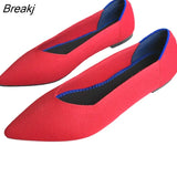 Simple Flat Shoes Women Comfortable Latex Insole Casual Shoes Candy Colors Pointed Single